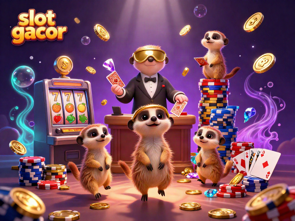 Experience thrilling slot gacor action in a vibrant meerkat casino scene.
