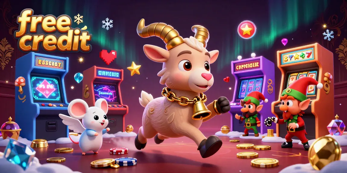 Experience thrilling slots with free credit offers at the vibrant holiday-themed casino scene.