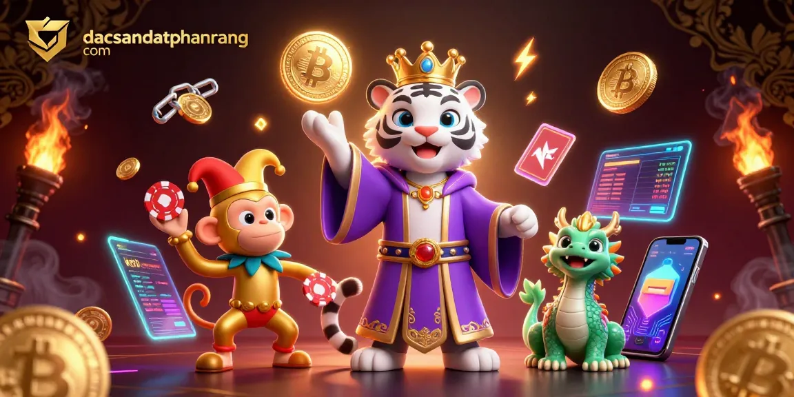 Join the action at dacsandatphanrang com with 3D tiger and monkey at the casino!
