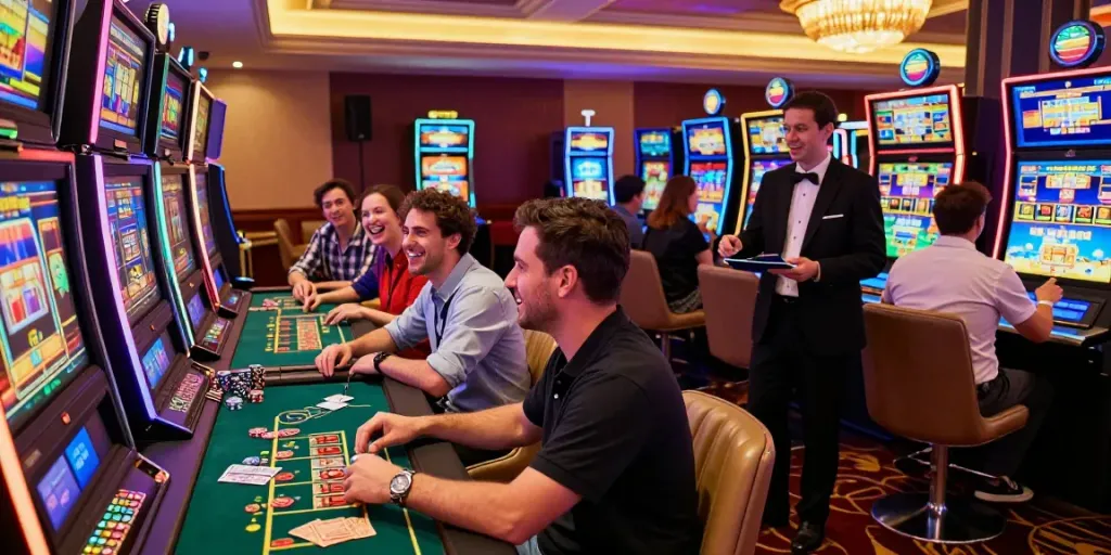 Experience the excitement of rokok88 slot login with vibrant casino gaming atmosphere.
